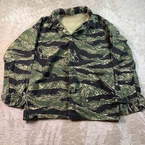 VTG 80s US Military Tiger Stripe Combat Jacket Sz Small? See Pics Rare Look